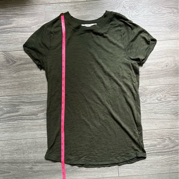 We the Free Olive Army Green Semi Sheer Fitted Summer Fall T Shirt Size L Casual - Picture 3 of 7